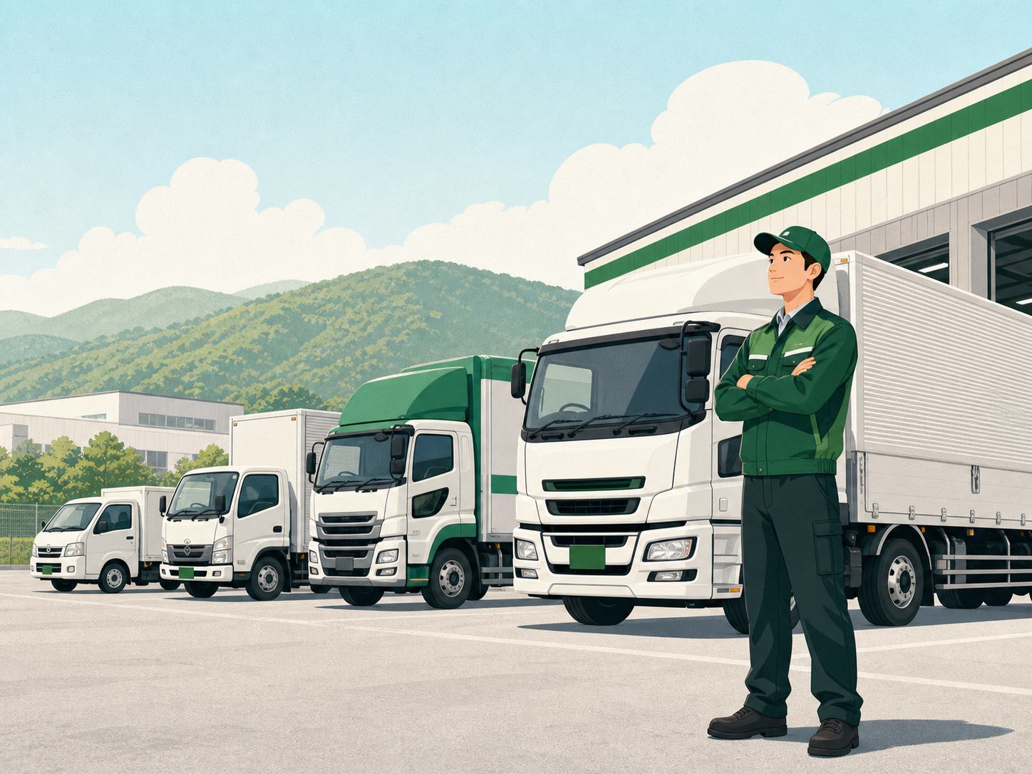 フクコー運輸 多彩な車両のイラスト